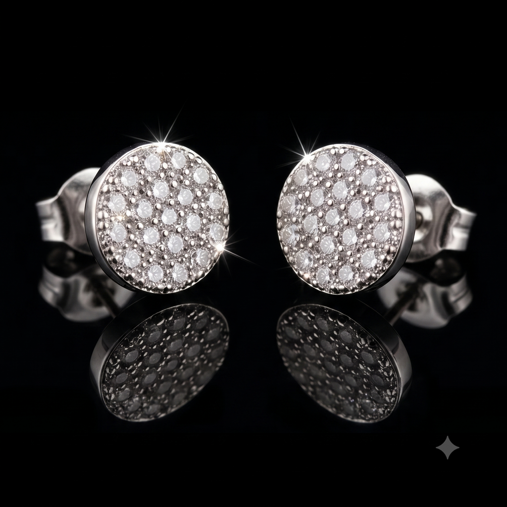 Sparkling Crystal Pavé Round Stud