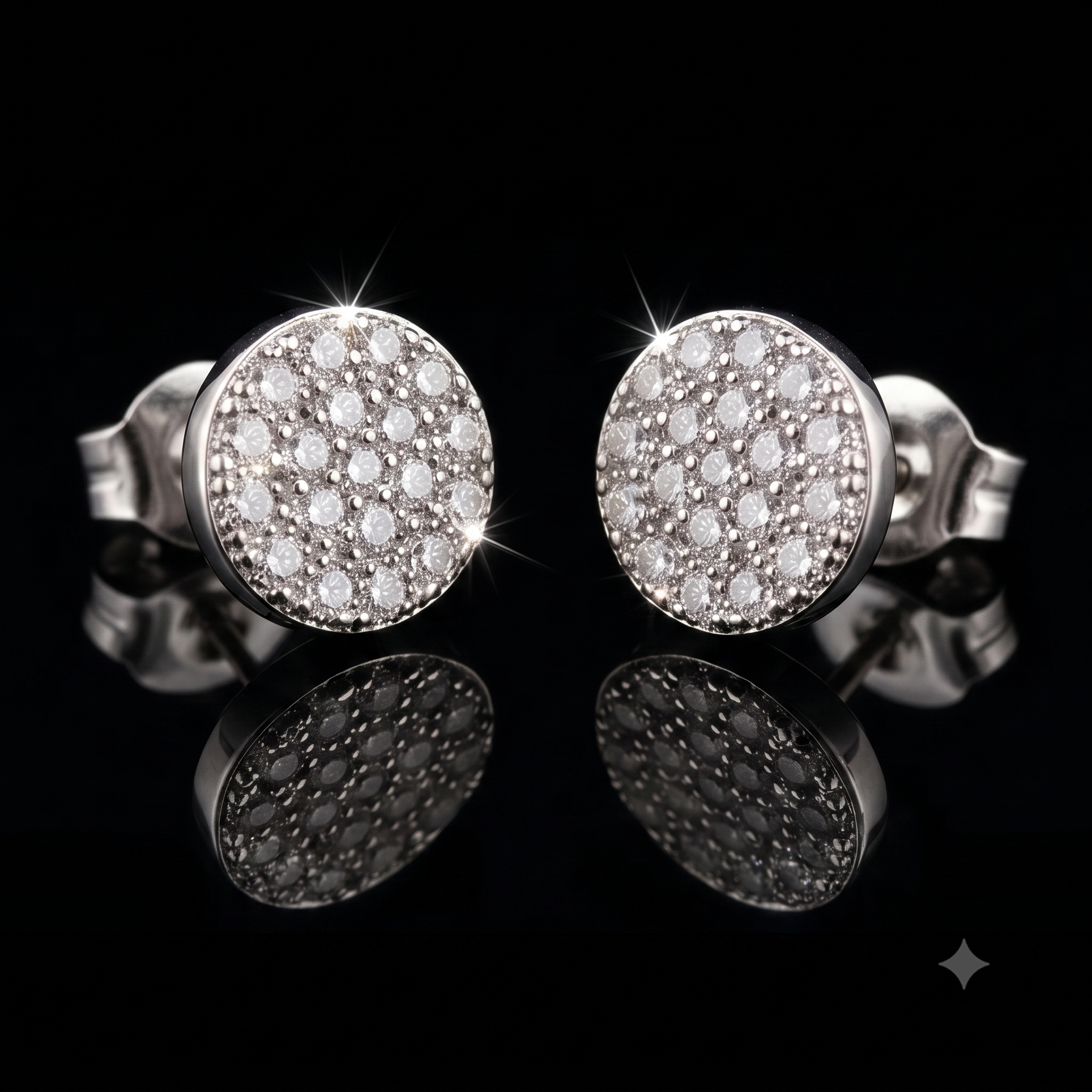 Sparkling Crystal Pavé Round Stud