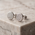 Sparkling Crystal Pavé Round Stud