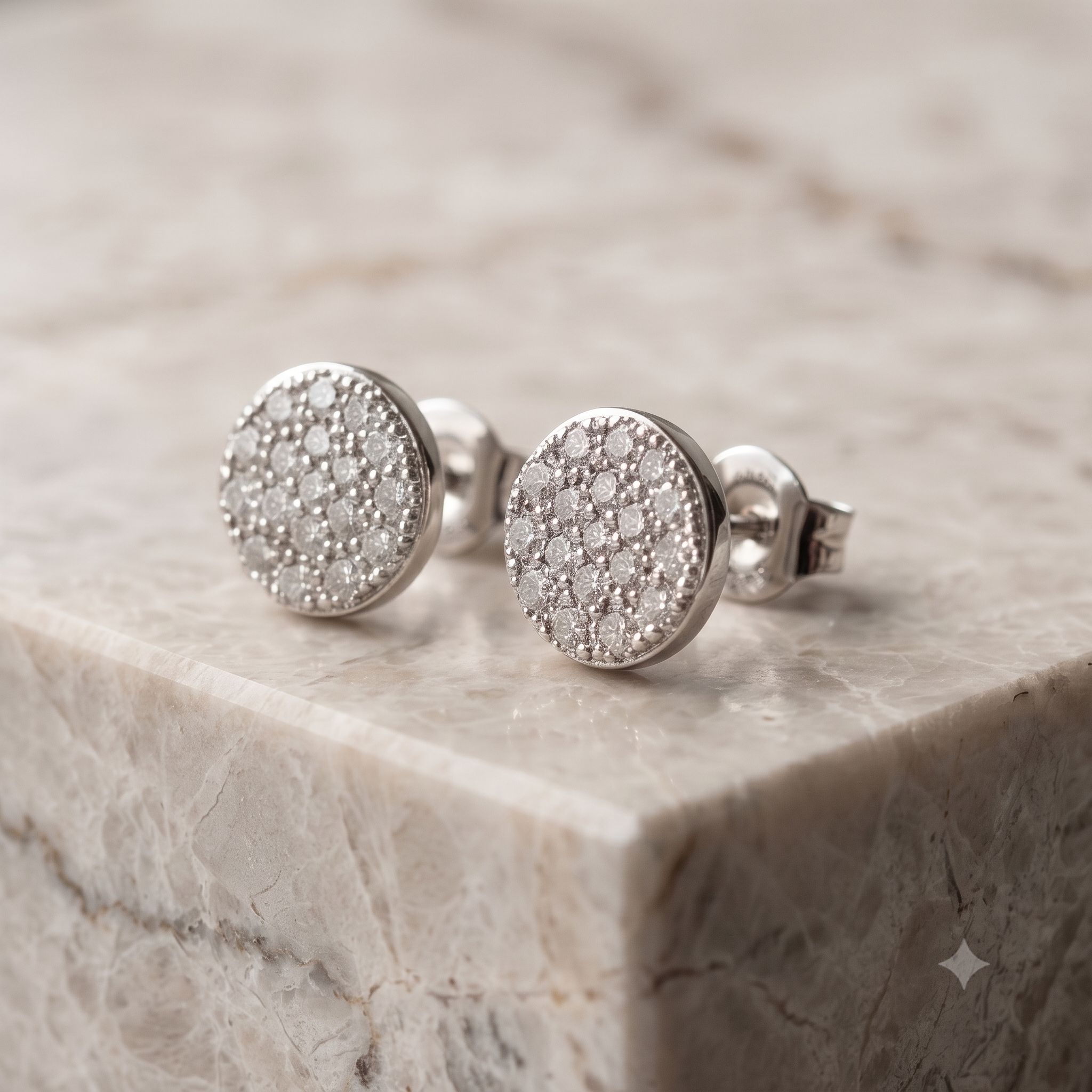 Sparkling Crystal Pavé Round Stud