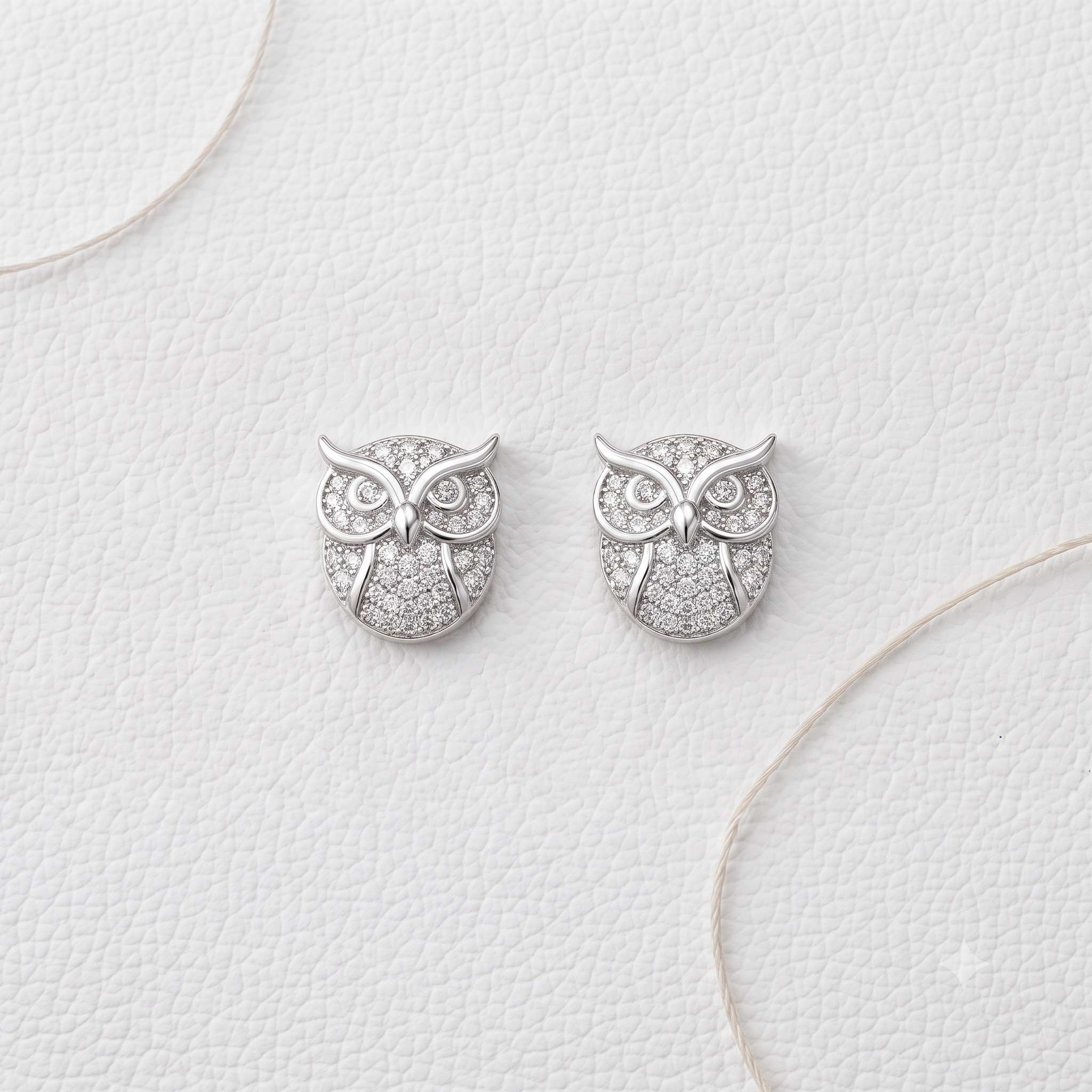 Silver Owl Stud Earrings