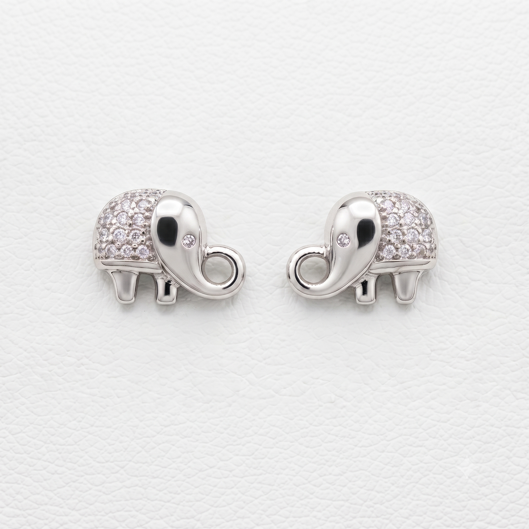 Silver Elephant Stud Earring