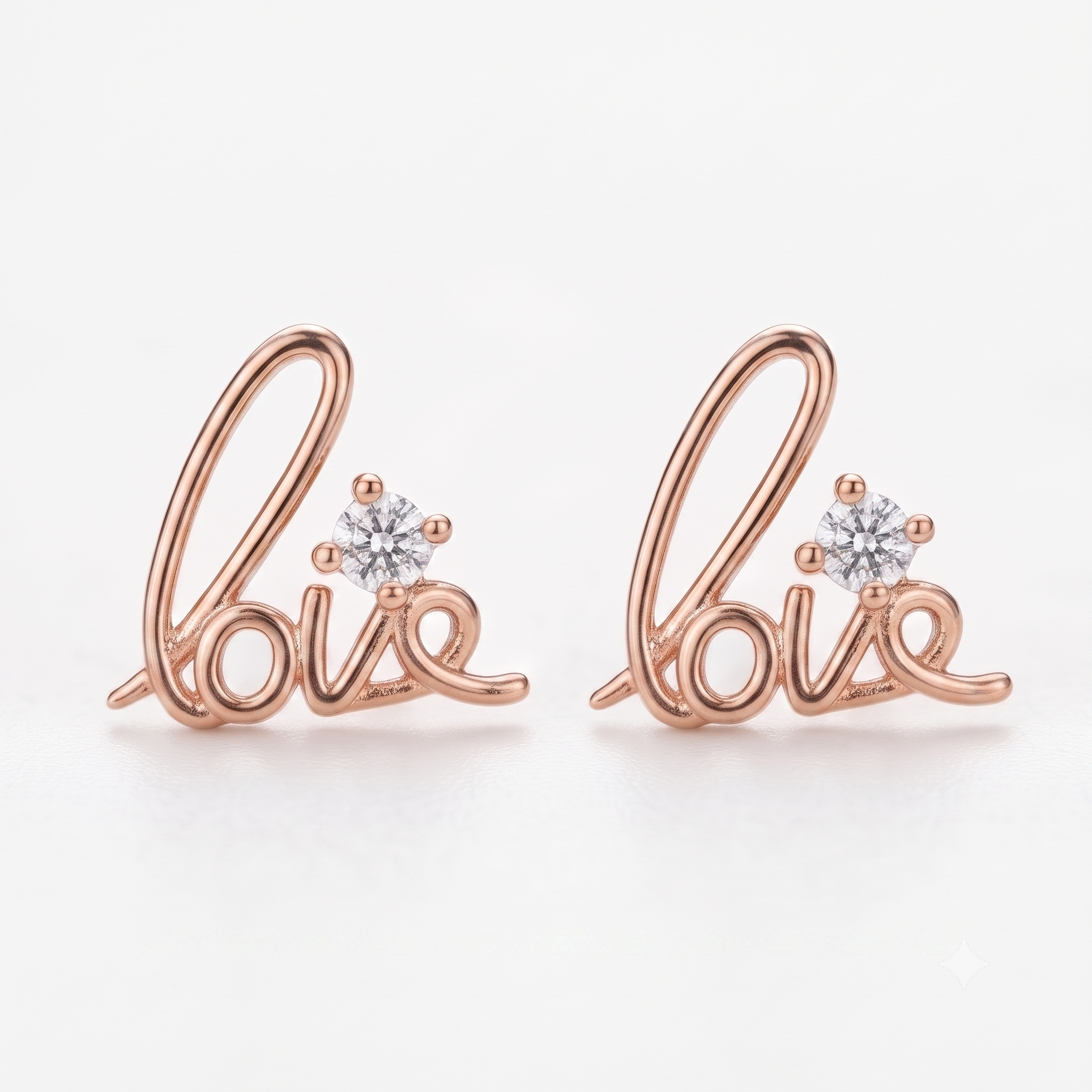 Rose Gold “Love” Stud Earrings