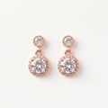 Rose Gold Halo Drop Earrings