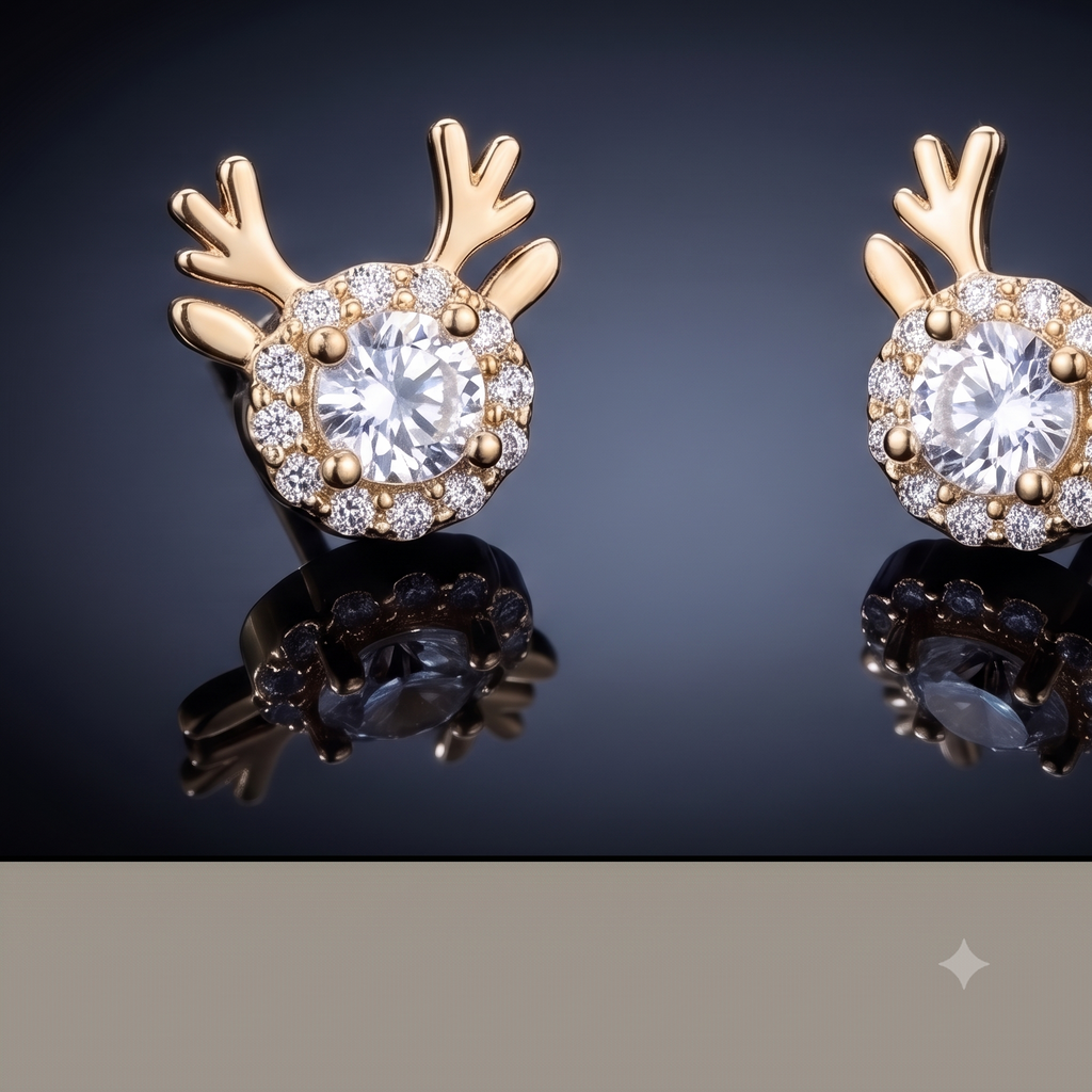 Reindeer Antler Stud Earrings