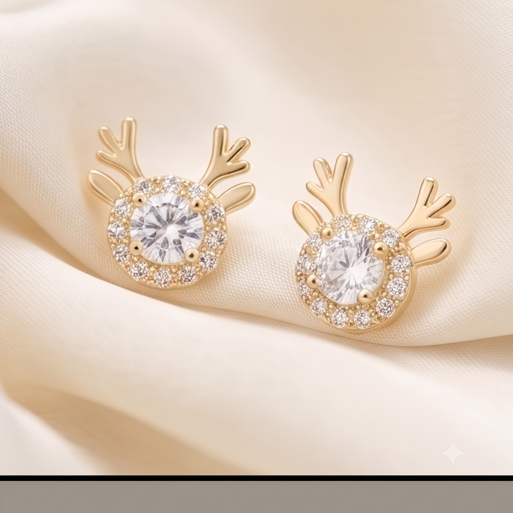 Reindeer Antler Stud Earrings