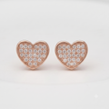 Rose Gold Heart Stud Earrings