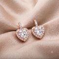 Rose Gold Heart Stud Earrings