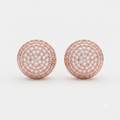 Rose Gold Dome Stud Earrings – Pave Crystal Perfection