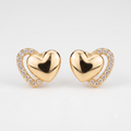 Gold Heart Stud Earrings