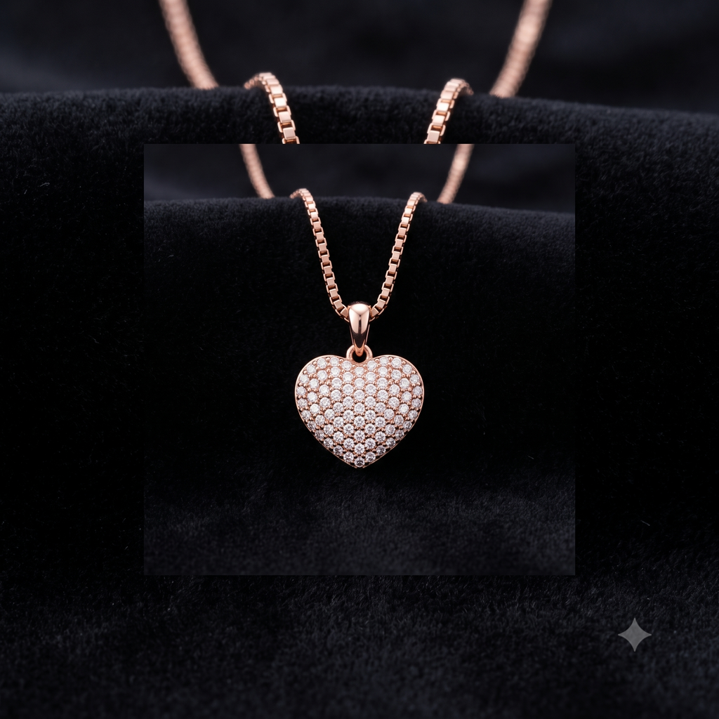 Rose Gold Heart Pendant Necklace