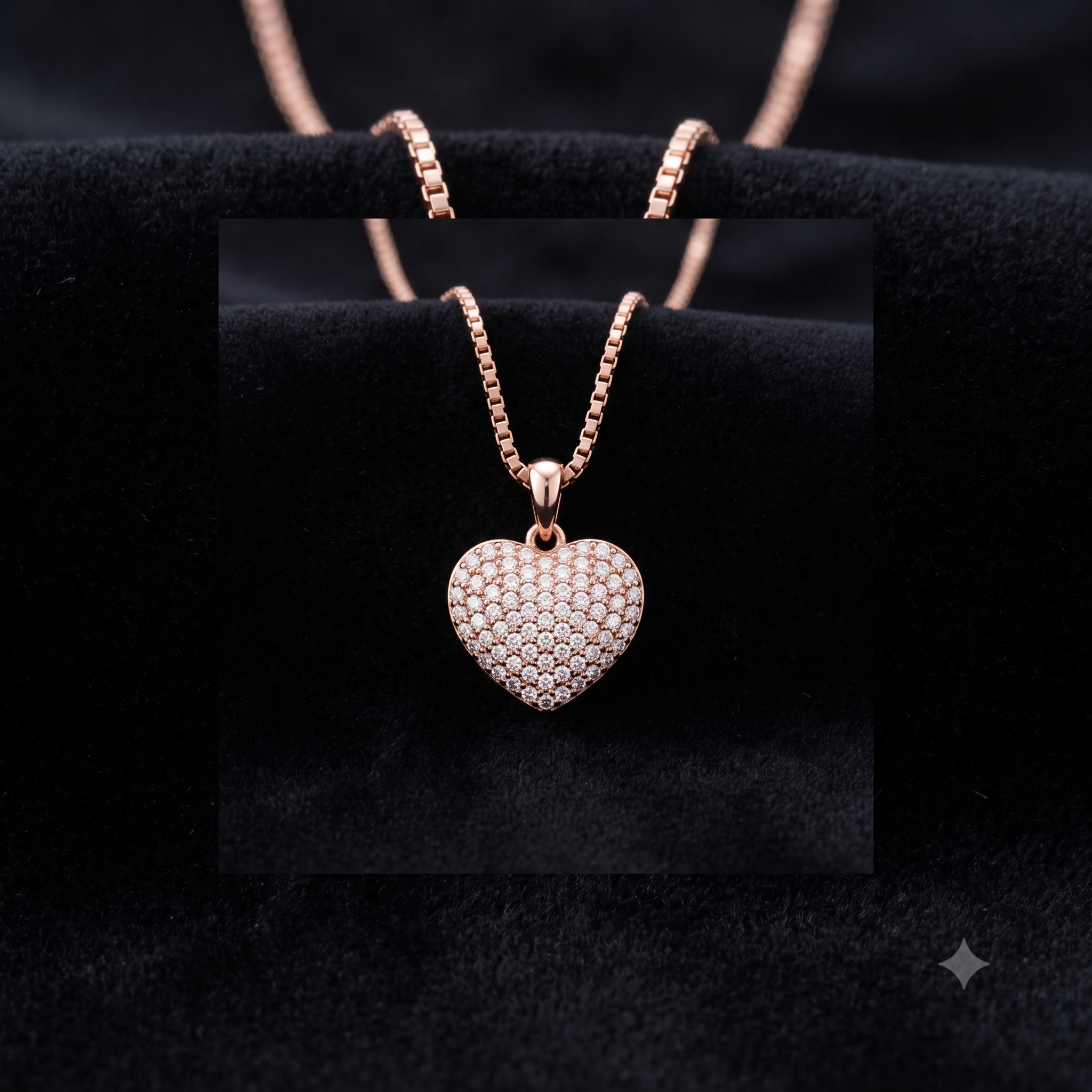 Rose Gold Heart Pendant Necklace