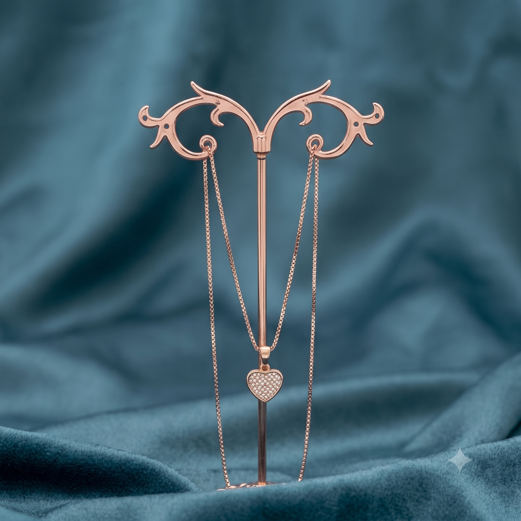 Rose Gold Heart Pendant Necklace