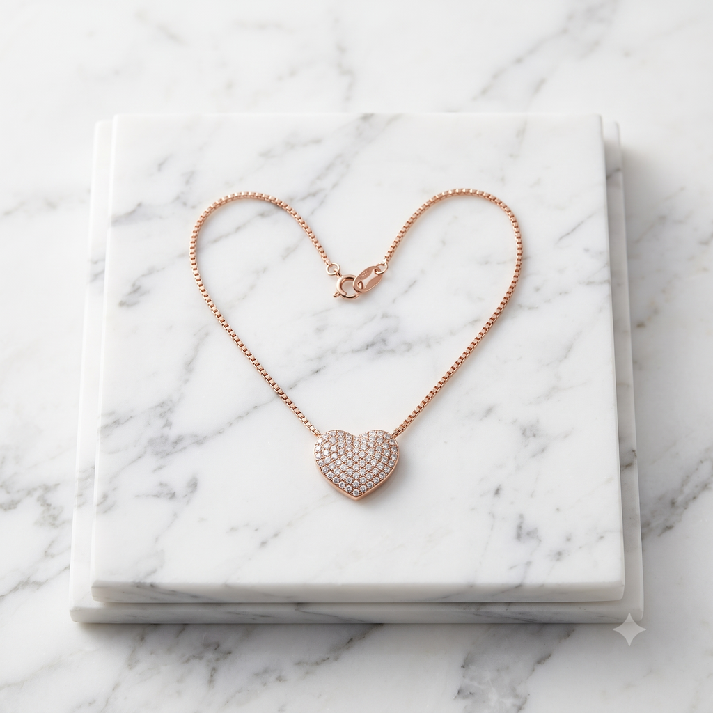 Rose Gold Heart Pendant Necklace