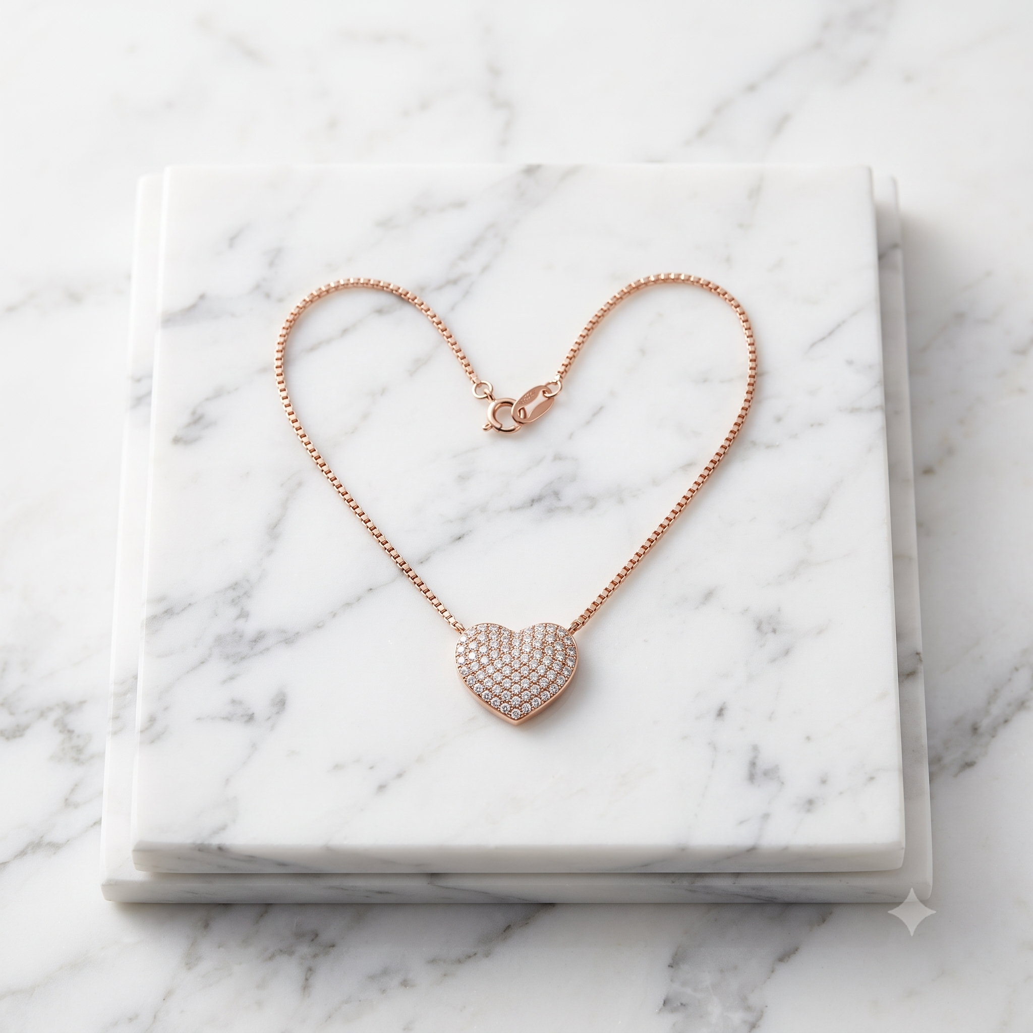 Rose Gold Heart Pendant Necklace