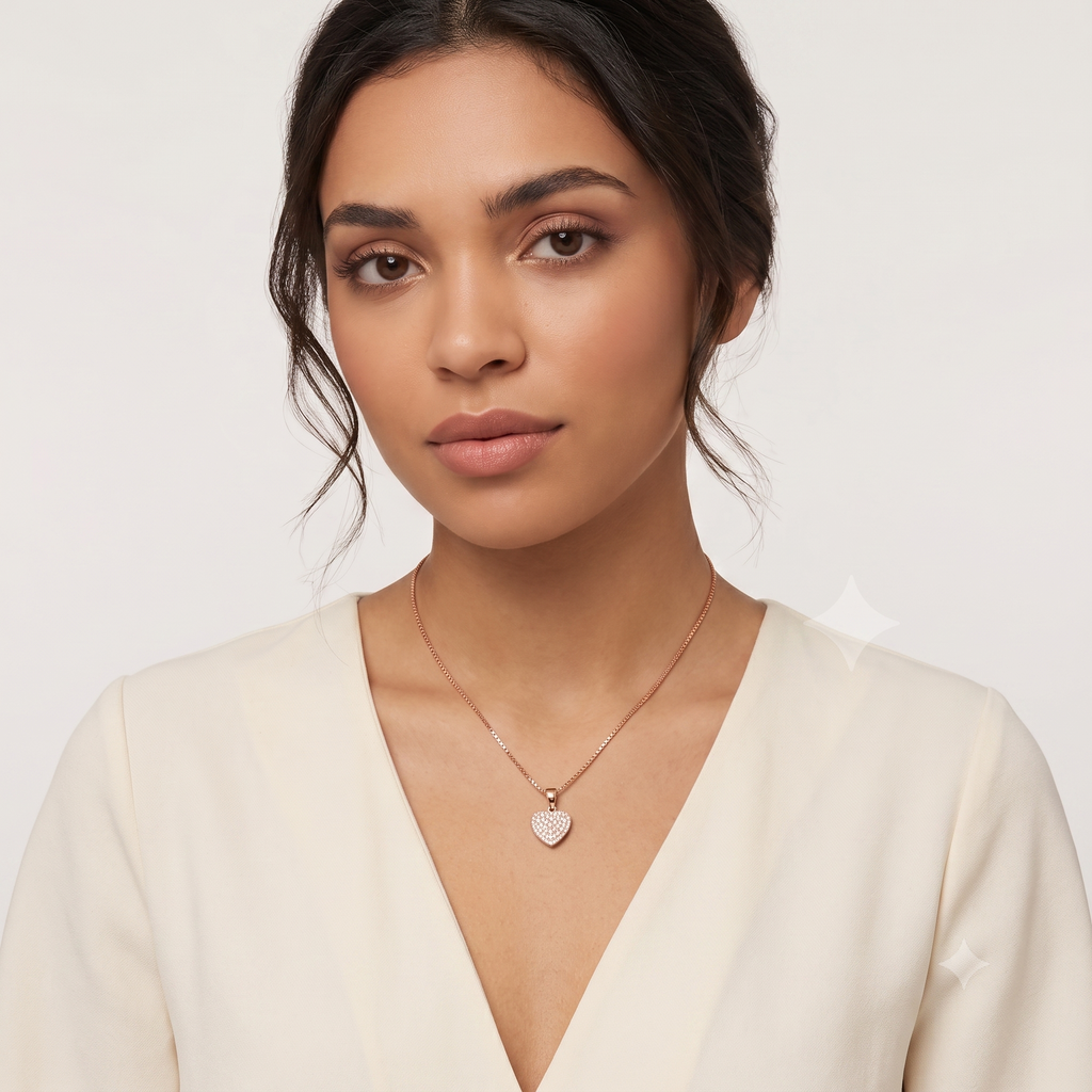 Rose Gold Heart Pendant Necklace
