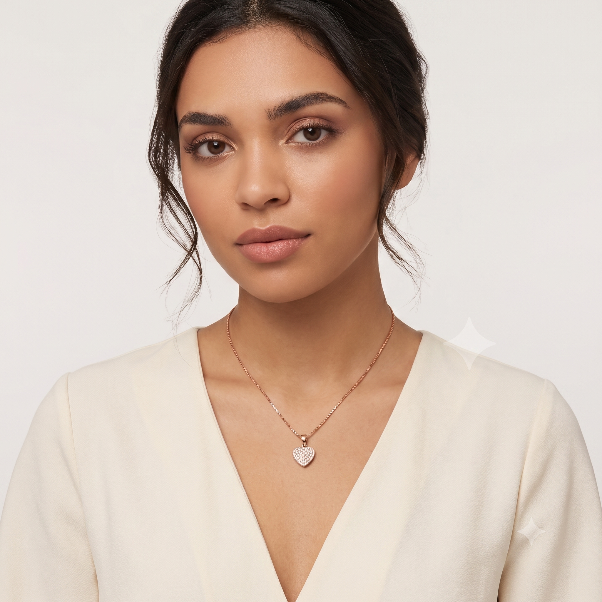 Rose Gold Heart Pendant Necklace
