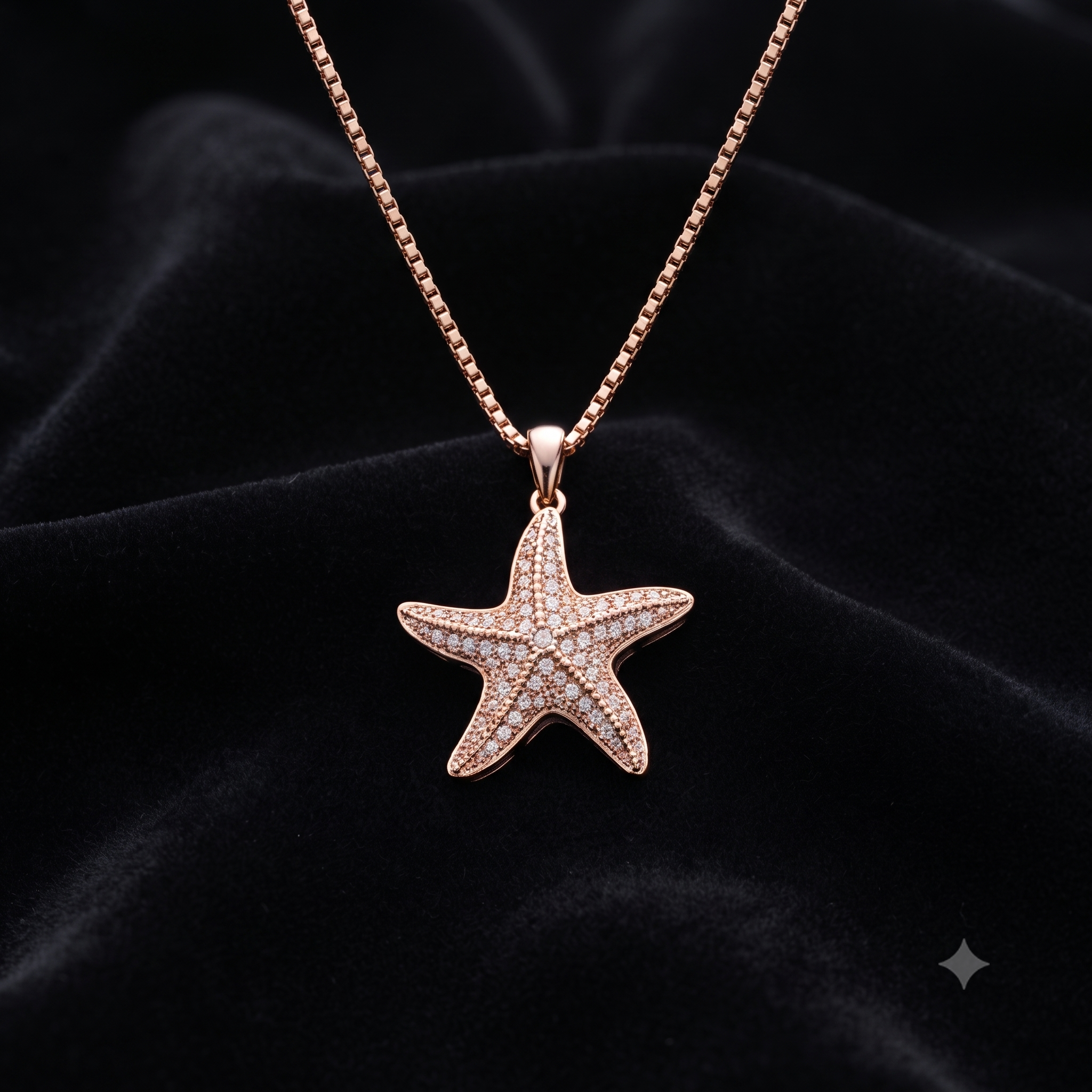 Rose Gold Starfish Pendant Necklace