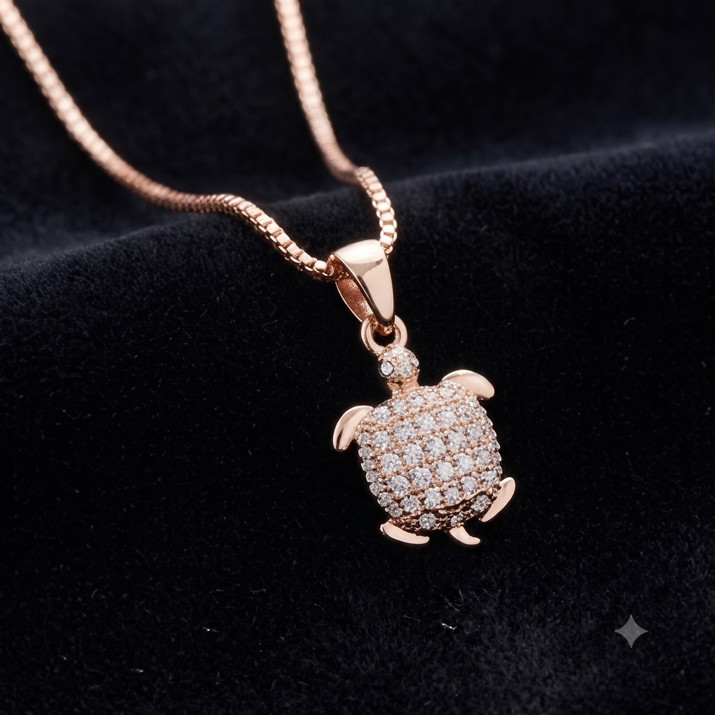 Rose Gold Turtle Pendant Necklace