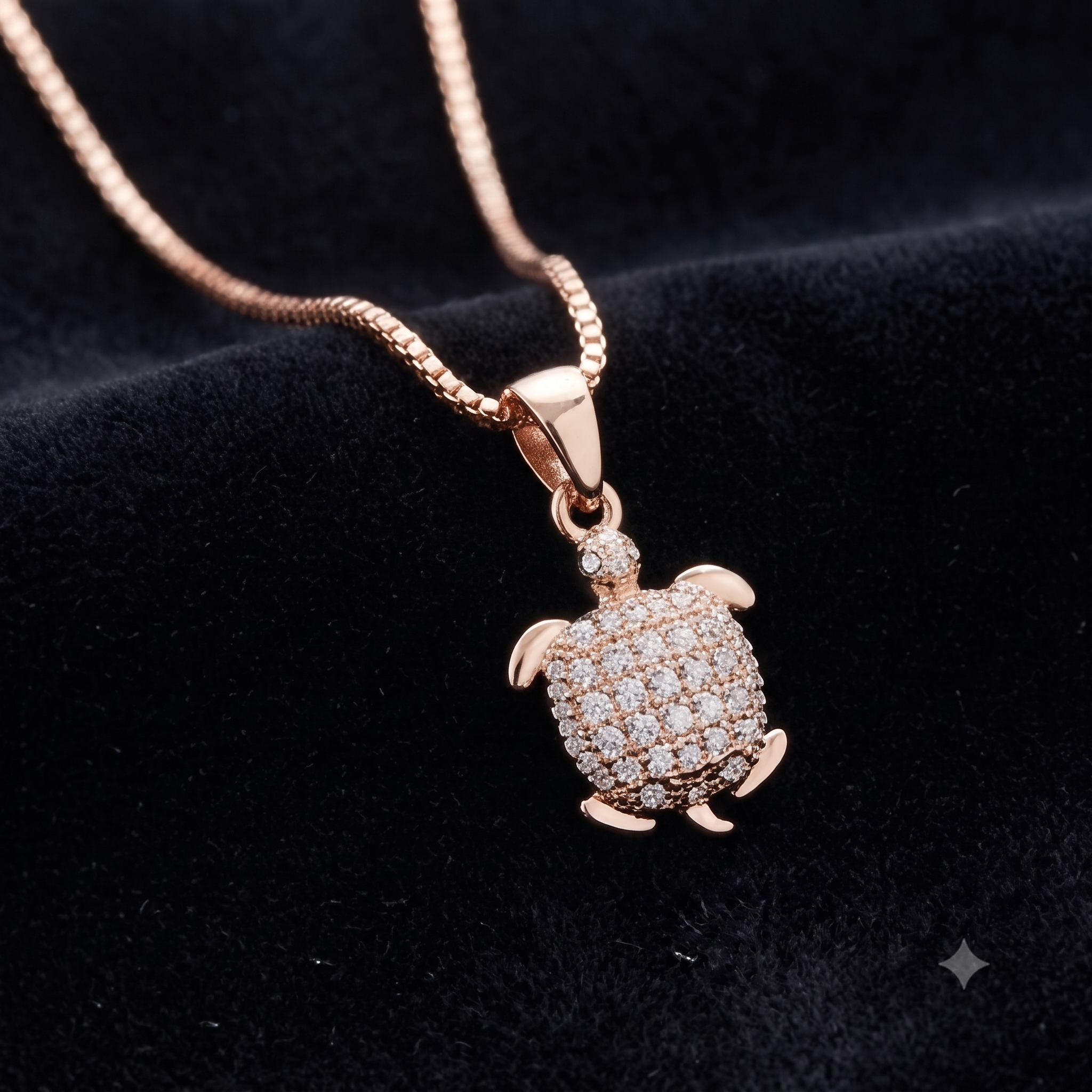 Rose Gold Turtle Pendant Necklace