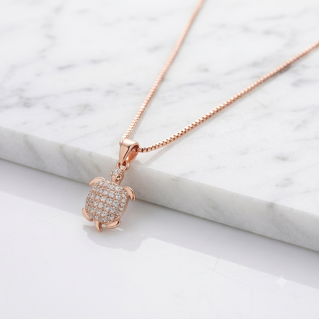 Rose Gold Turtle Pendant Necklace