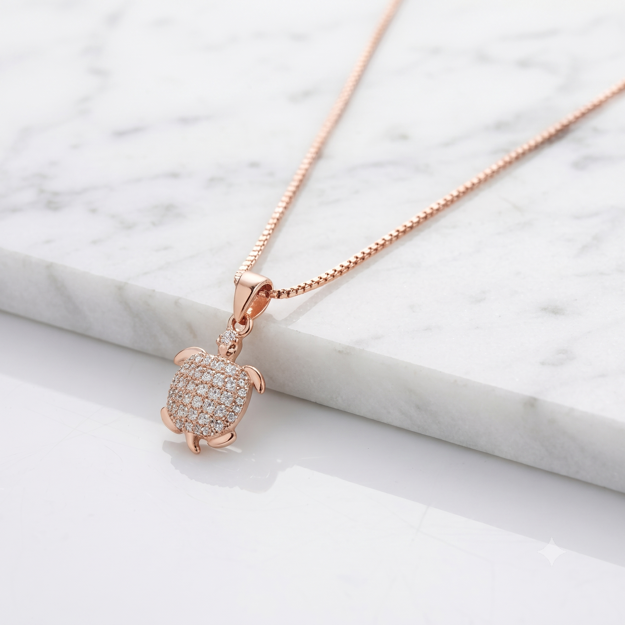 Rose Gold Turtle Pendant Necklace