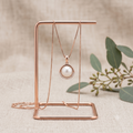 Rose Gold Pearl Pendant Necklace