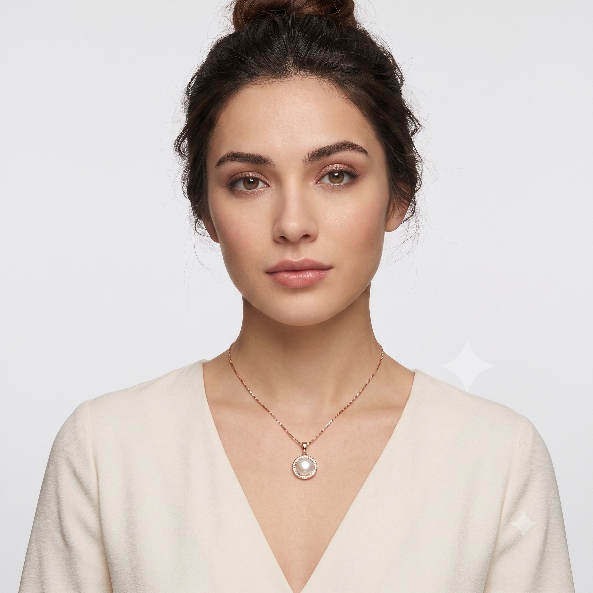 Rose Gold Pearl Pendant Necklace