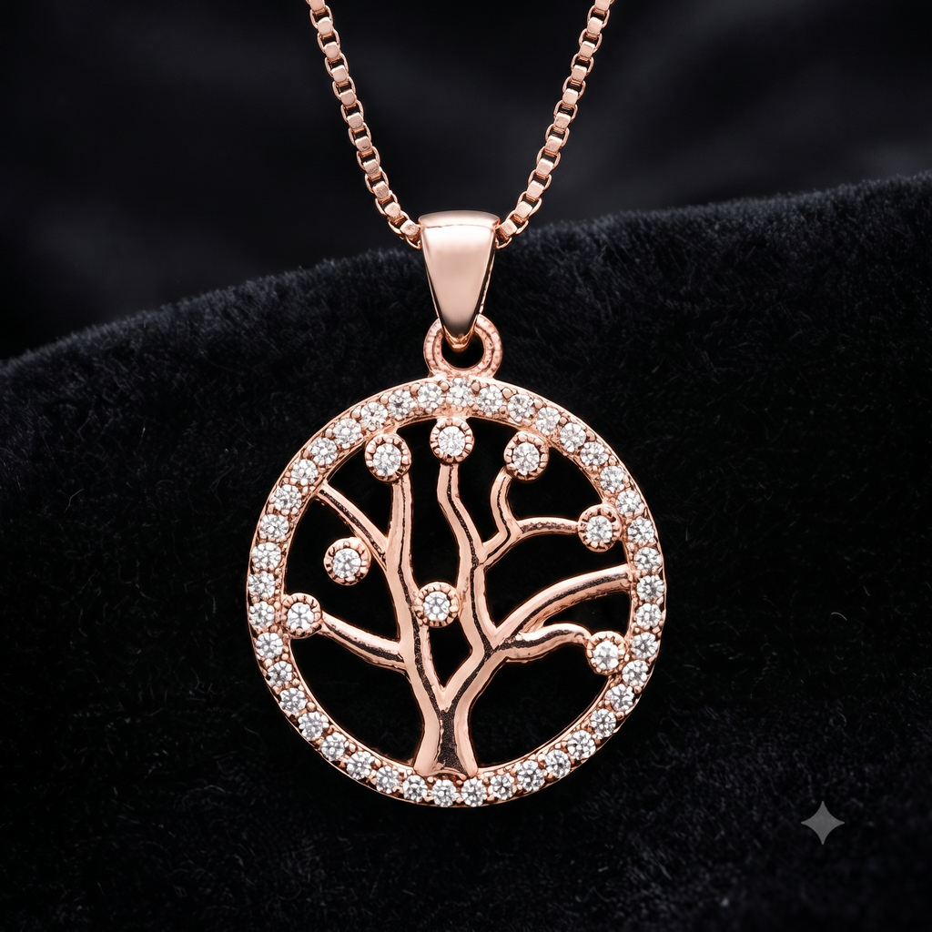 Rose Gold Tree of Life Jewelry Set
