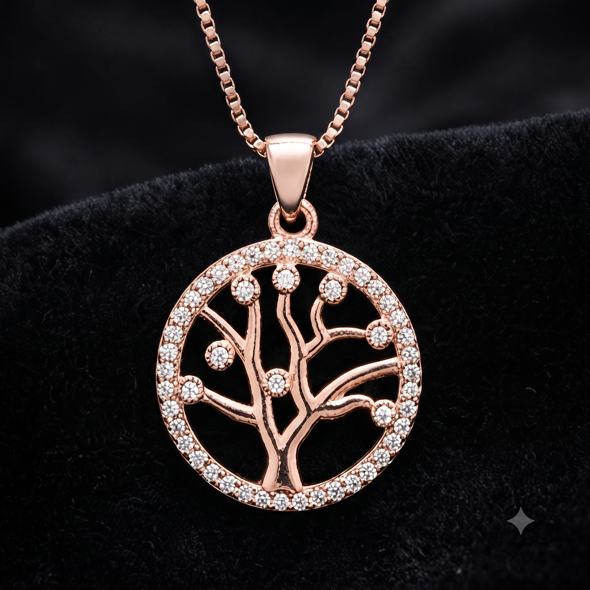 Rose Gold Tree of Life Jewelry Set