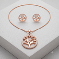 Rose Gold Tree of Life Jewelry Set